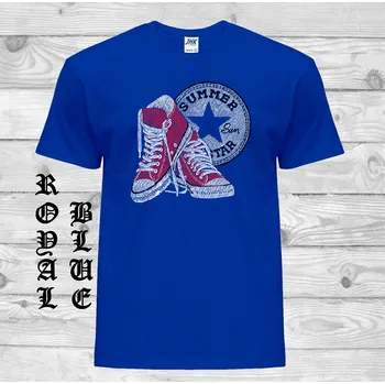 panske-levne-bavlnene-tricko-potisk-tenisky-srdce Barva: Royal blue - královsky modrá, velikost: 4XL