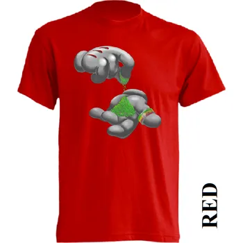 Pánské tričko panske-levne-bavlnene-vtipne-tricko-potisk-trava-joint Barva: Red - červená, velikost: 5XL