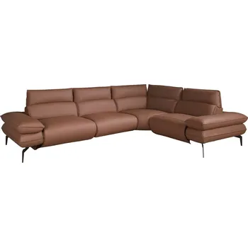 Pohovka Angel Cerdá Hnědá kožená rohová pohovka No. 6239, 321 cm, levá/pravá