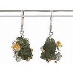 My Moldavite Stříbrné náušnice s přírodními vltavíny 9711E
