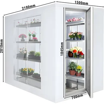 Vinotéka G.Gastro Chladicí box - 1,5 x 2,1 m - výška: 2,01 m - 4,8 m³ - se 3 prosklenými stranami