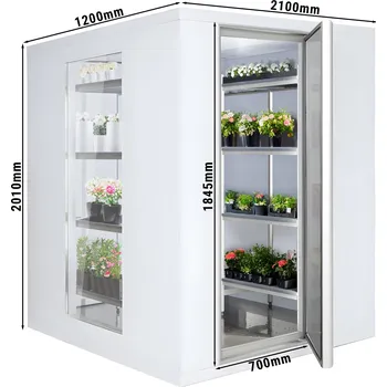 Lednice G.Gastro Chladicí box - 2,1 x 1,2 m - výška: 2,01 m - 3,7 m³ - se 3 prosklenými stranami