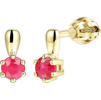 Náušnice Gems, Luxusní peckové náušnice Nivora s rubíny ze žlutého zlata, 585-38-3-4102.0Z00.0.00.604.05