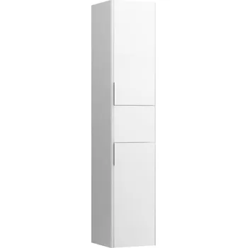 Nábytek LAUFEN BASE Vysoká skříňka, 2 dvířka a zásuvka, závěsy dvířek vpravo (bočnice korpusu s radiusem) 350x335, Bílá mat - H4027121102601