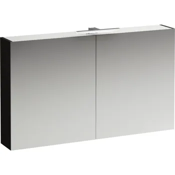 Koupelnový nábytek LAUFEN BASE Zrcadlová skříňka, osvětlení, el.zásuvka EU IP 44 1200x185, Tmavěhnědý jilm - H4029021102631