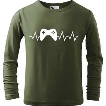 DOBRÝ TRIKO Dětské bavlněné triko Tep gaming Velikost: 134/8 let, Barva: Khaki