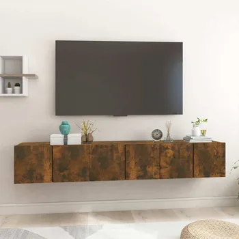 Televizní stolek vidaXL Závěsné TV skříňky 3 ks kouřový dub 60 x 30 x 30 cm