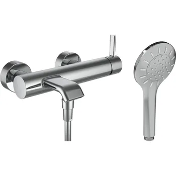 Vodovodní baterie LAUFEN MEDA Vanová nástěnná páková baterie kompletní (sprchová hadice SimiFlex + ruční sprcha MyTwin100), rozteč armatur 150 mm, chrom 1x1, no colour - HF506660100600