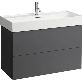 Nábytek Kartell LAUFEN Skříňka pod umyvadlo, 2 zásuvky, pro umyvadlo H810337 985x450, Břidlicově šedá - H4076320336421