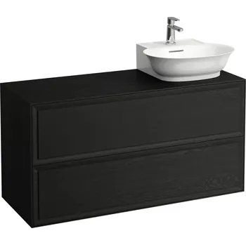 Koupelnový nábytek LAUFEN THE NEW CLASSIC Skříňka pod umyvadlo, se 2 zásuvkami, s výřezem vpravo, pro umyvadla H816852 1175x455, Černěný dub - H4060880856281