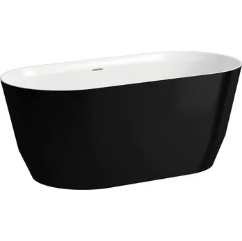 Vana LAUFEN PRO Vana, samostatně stojící, materiál Marbond 1500x700, Lesklá černá zvenku/lesklá bílá uvnitř - H2439520640001