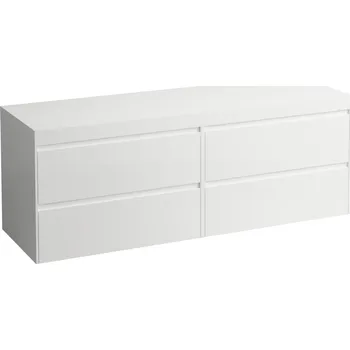 Koupelnový nábytek LAUFEN LANI Modulární sestava 1600, umyvadlová deska 65 mm (.260 bílá mat), bez výřezu, se 4 zásuvkami: zásuvkový element 800 + zásuvkový element 800 1570x495, Multicolour - H4045901129991