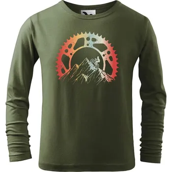 DOBRÝ TRIKO Dětské bavlněné triko Horská jízda Velikost: 122/6 let, Barva: Khaki