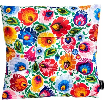 Polštář Polštář na židli Folkstar , vzor Łowicz, interiérová dekorace, samet 45x45