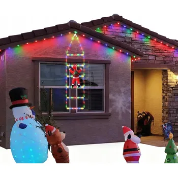 Vánoční dekorace Lampičky Mikuláš Na LED žebříku Ozdobné vánoční osvětlení 6 žebříků