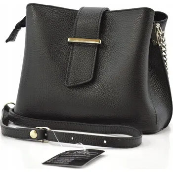 Kabelka Vera Pelle kabelka kožená kabelka přes rameno z pravé kůže černá