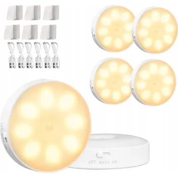 Noční světlo Noční lampa s pohybovým senzorem 6x Osvětlení magnet schodů / USB LED skříňky