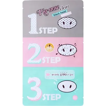 Pleťová maska HOLIKA HOLIKA Pig-Nose Clear 3-Step Kit čistící náplasti na póry na nos, 3 kusy