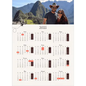 Fotokalendář Roční magnetický fotokalendář A4 s cestovatelským motivem