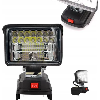 Pracovní lampa pro 18V baterie – 48W halogenová lampa, přenosná svítilna, 30 LED