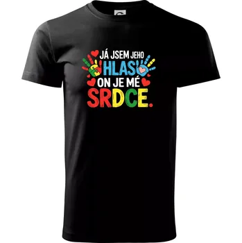 Pánské tričko Já jsem jeho hlas, on je mé srdce - Triko extra velké (5-8XL) - 7XL ( Černá )