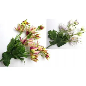 umělá květina Umělá kytice Bulbine 32 cm 5 stonků bílo-fialová KAL-334