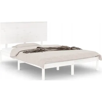 Postel Bílý rám postele z masivního borovicového dřeva 195,5 x 125,5 x 93,5 cm