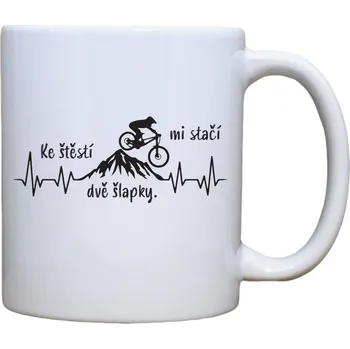 Keramický hrnek s potiskem Tep šlapky Objem a motiv: 400 ml červený uvnitř