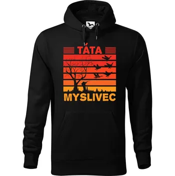 Pánská mikina DOBRÝ TRIKO Pánská mikina s potiskem Táta myslivec Velikost pánské mikiny: 4XL, Barva: Černá