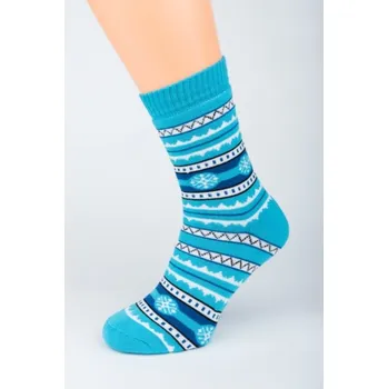 Pánské ponožky THERMO FROTÉ ponožky 35/37 Norský vzor světle modré