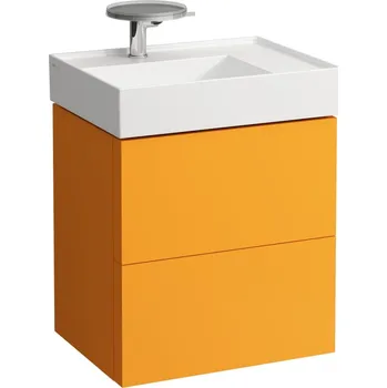 Koupelnový nábytek Kartell LAUFEN Skříňka pod umyvadlo, se 2 zásuvkami, včetně organizéru, s prostorově úsporným sifonem pro umyvadlo H810334 580x450, Okrově hnědá - H4075580336431