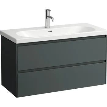 Koupelnový nábytek LAUFEN LANI Skříňka pod umyvadlo, se 2 zásuvkami, pro umyvadlo H810089, H818437, H810337 985x450, Šedá traffic - H4035621122661