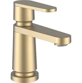 Vodovodní baterie LAUFEN THE NEW CLASSIC Umyvadlová stojánková páková baterie, pevný výtok 105 mm, bez automatické výpusti, PVD světle zlatá matná 1x1, no colour - HF900502462000