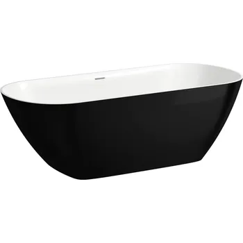 Vana LAUFEN LUA Vana, samostatně stojící, materiál Marbond 1700x750, Lesklá černá zvenku/lesklá bílá uvnitř - H2200820640001