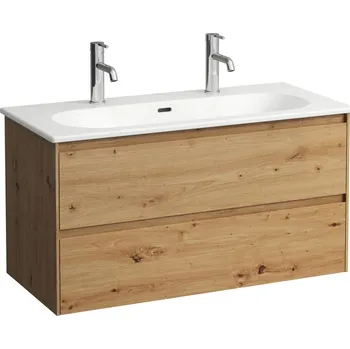 Nábytek LAUFEN LUA Umyvadlo slim se skříňkou Lani 1000 mm, se 2 zásuvkami 1000x455, Divoký dub - H8600882671071