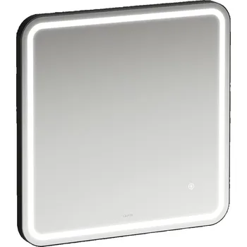 Zrcadlo LAUFEN BASE 2.0 Zrcadlo, čtverec, 600 s ambientním LED osvětlením, 1 dotykový senzor (vypínač / změna teploty barev 3000–6000 K), hliníkový rám černý matný, IP44 600x30, Černá mat - H4443801084501