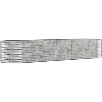 Vyvýšený záhon Vyvýšený záhon pozinkovaná ocel 396x100x68 cm stříbrný Stříbrná 319077