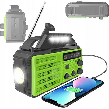 Powerbanka PŘENOSNÉ FM AM SOLÁRNÍ RÁDIO STAVEBNÍ SVÍTILNA POWERBANKA S ALARMEM SOS