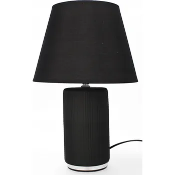Lampička LUXUSNÍ KERAMICKÁ LAMPA LIVELLO 38 CM ČERNO-STŘÍBRNÁ NOČNÍ LAMPA S KABELEM
