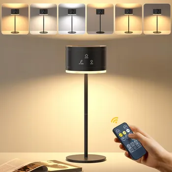 Lampička LED stolní lampa bezdrátová s dálkovým ovládáním 2200 mAh dotyková stmívatelná