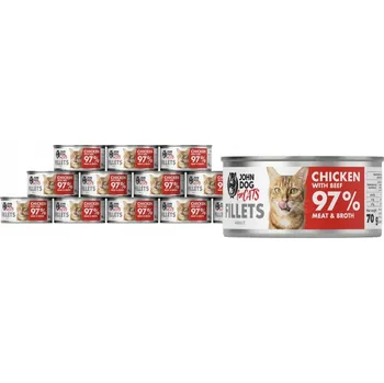 Krmivo pro kočku Vlhké krmivo pro kočky John Dog for Cats bez obilovin mix chutí 12x70 g