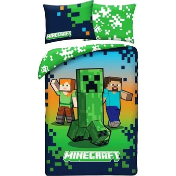 Povlečení Povlečení pro mládež 140x200 MINECRAFT Steve Creeper Mikrovlákno