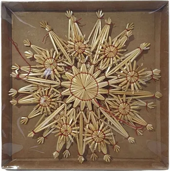 Vánoční dekorace SLAMĚNÉ VÁNOČNÍ PŘÍVĚSKY OZDOBY NA VÁNOČNÍ STROMEČEK SNĚHOVÁ VLOČKA 2ks