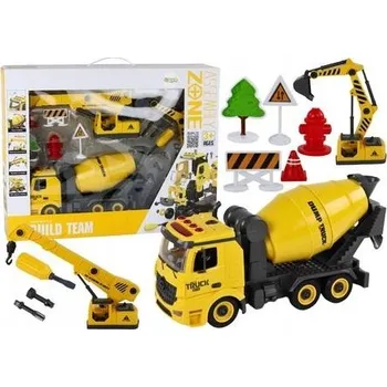 autíčko Stavební vozidla Zvuk Světla 1:12 DIY Míchačka na beton