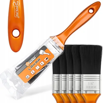 Malířský štětec 5x PLOCHÝ MALÍŘSKÝ ŠTĚTEC 38 mm na Laky, Barvy, Nábytek a Dřevo Z1-P