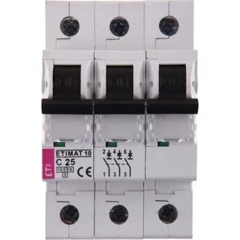 vypínač JIŠTIČ NADPROUDOVÝ 3P C25A 10kA AC ETIMAT 10 ETI 002135718