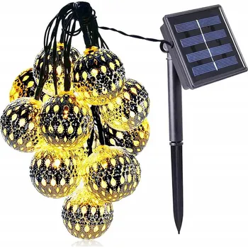 Vánoční dekorace Łańcuch Solarny 50 LED 7M – Barevné zahradní koule IP65