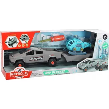 autíčko SADA AUTÍČKO K SESTAVENÍ PŘÍVĚS VRTULNÍK ŠROUBOVÁK ROZLOŽITELNÉ DÍLY