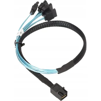 Kabel do PC Mini SAS HD SFF 8643 (12 Gbps) na 4x SATA 3.0 kabel, PVC, dvoukanálový 7P 1R