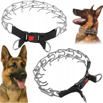 Obojek pro psa OBROŽA OSTNATÝ OBOJEK KOVOVÝ SILNÝ OBROZEK PRO PSA BEZPEČNÝ ZAPÍNACÍ 35cm - S